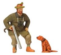 Preiser 1/87 Ème - PR28129 - Modélisme Ferroviaire - Chasseur et son Chien