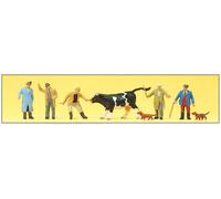 PREISER 10048 Échelle HO Agriculteurs (Le Set Comprend 5 Figurines) Avec Vache