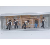 Preiser 10376 Charpentiers 1:87 5 Figurines Pour Paysage H0 NEU OVP