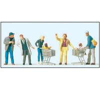 PREISER 10492 Échelle HO Au Supermarché: Personnes Avec Chariot De Courses Pz. 5