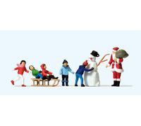 Preiser 1/87 Ème - PR10626 - Modélisme Ferroviaire - Père Noël - Bonhomme de Neige et Enfants