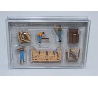 Preiser 10707 3 Figurines La Staplen De Bois Travailleurs 1:87 H0 Neuf Scellé