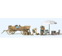 Preiser 10742 Pack De Figurines Marché Avec Chariot Échelle H0 Neuf