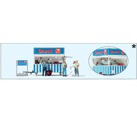 PREISER 10749 Échelle HO Kiosque Snack Avec Personnages (Déjà Construit)