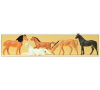 PREISER 14150 Échelle HO Chevaux Assortis 5 Pièces