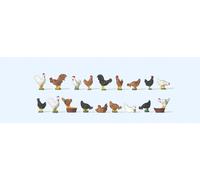 Preiser 14168 Paquet De Figurines Poules Et Coqs HO NEUF