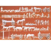 Preiser 16327 Groupes Ruraux Et Wagons 60x Figurines Non Peintes Échelle OO/HO