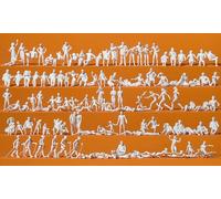 Groupes de campagnards et attelages, 60 figurines miniatures à peindre, accessoi