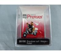 PREISER 28150 Ho 1/87 figurines jeunes mariés sur un VESPA NEUF