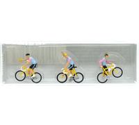 PREISER 3x cyclistes maillot bleu ciel - HO 1/87 - PREISER 25008