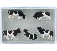 PREISER 5 vaches blanches et noires - HO 1/87 - PREISER 14155