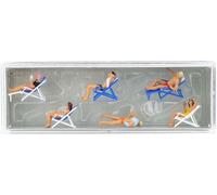 PREISER 6 personnages et transats - HO 1/87 - PREISER 10431