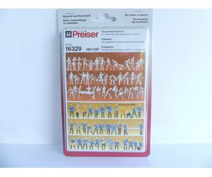 PREISER HO 1: 87 / 16329 / 42 PERSONNAGES A PEINDRE POMPIERS