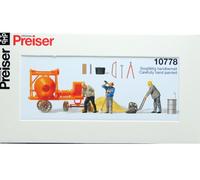 PREISER Ouvriers du bâtiment et accessoires - HO 1/87 - PREISER 10778