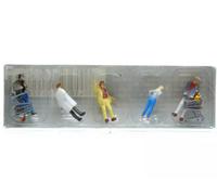 PREISER Personnes faisant les courses et caddy - HO 1/87 - PREISER 10492