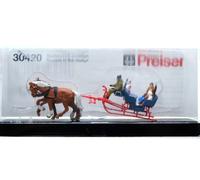 PREISER Traineau avec 2 chevaux - HO 1/87 - PREISER 30420