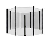 PRELGOSP Filet Trampoline 12 Poteaux, Noir Filet Trampoline 488 cm, RéSistant Aux UV, Fermeture éclair