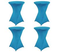 PRELGOSP Lot de 4 Nappe Mange Debout, Stretch Spandex Nappe de Cocktail, Housse Table Haute Mange Debout pour Table de Banquet De Cocktail De Mariage,Sky Blue,60x110cm