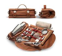 PRELGOSP Malette Barman, Kit de Voyage pour Barman Portable, Mixologie Cocktail Malette Barman pour la Préparation de Cocktails à Domicile, Le Travail, Les Fêtes, Sac Uniquement