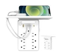 Preliminark Power Strip, Preliminark Wall Outlet Extender with Shelf and Night Light, Multifunctional Wireless Power Strip with Surge Protector, for Home & Office (1 Pcs)