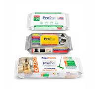 Preline lingettes dégraissantes XL, grandes et épaisses, au vinaigre blanc et bicarbonate, parfum citron, éliminent graisses et saletés, naturelles, pour cuisine, plaque et four, 60 pcs (Mix)