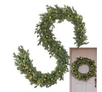 Prelit Christmas Garland LED Prelit Realistic Artificial Cedar Railing