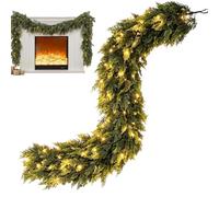 Prelit Christmas Garland - Realistic Artificial Cedar Garland with LED