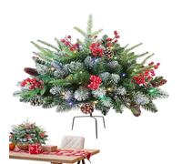 Prélite de l'urne d'arbre de Noël Fille - 18x27 Pouces de Remplissage d'urne éclairé, Couvercle de Base d'arbre de Noël | Charge d'urne en pin allumé avec des lumières LED, décoration saisonnièr