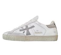 PREMIATA Chaussures Femme en Cuir Vintage STEVEND_8127 Blanc-Argent, Blanc Argent Or, 36 EU