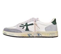 PREMIATA Chaussures Homme Baskets en Cuir Crackle Clay_7623 Blanc-Vert, Blanc et vert., 44 EU