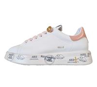 PREMIATA Chaussures Sneakers Femme en Cuir Belle_8159 Blanc-Pêche, Blanc pêche, 37 EU