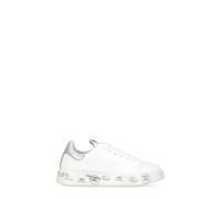 Premiata - Baskets en cuir blanc avec détails contrastants - Femme - Chaussures - Blanc - Taille: 39 EU