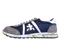 PREMIATA Lucy 7089 Baskets pour homme en nylon et daim Blanc et Bleu, Bleu, gris et blanc, 45 EU