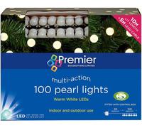 Premier 100 Lumières De Noël Perles LED, Blanc Chaud, 10m