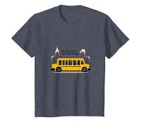 Premier à Les Voir, dernier à dire au Revoir : Chauffeur de Bus Scolaire T-Shirt, Enfant, Bleu Chiné, 2 Ans