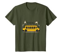 Premier à Les Voir, dernier à dire au Revoir : Chauffeur de Bus Scolaire T-Shirt, Enfant, Olive, 3 Ans
