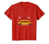 Premier à Les Voir, dernier à dire au Revoir : Chauffeur de Bus Scolaire T-Shirt, Enfant, Rouge, 8 Ans