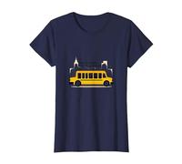 Premier à Les Voir, dernier à dire au Revoir : Chauffeur de Bus Scolaire T-Shirt, Femme, Bleu Marine, M