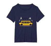 Premier à Les Voir, dernier à dire au Revoir : Chauffeur de Bus Scolaire T-Shirt, Femme Grandes Tailles, Bleu Marine, 1X