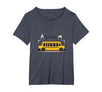 Premier à Les Voir, dernier à dire au Revoir : Chauffeur de Bus Scolaire T-Shirt, Femme Grandes Tailles, Bleu Chiné, 5X