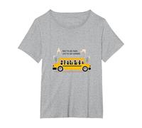 Premier à Les Voir, dernier à dire au Revoir : Chauffeur de Bus Scolaire T-Shirt, Femme Grandes Tailles, Gris Chiné, 5X