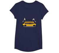 Premier à Les Voir, dernier à dire au Revoir : Chauffeur de Bus Scolaire T-Shirt, Fille, Bleu Marine, M