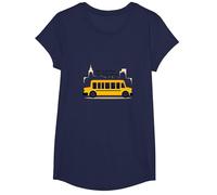 Premier à Les Voir, dernier à dire au Revoir : Chauffeur de Bus Scolaire T-Shirt, Fille, Bleu Marine, S