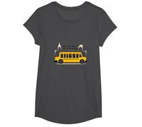 Premier à Les Voir, dernier à dire au Revoir : Chauffeur de Bus Scolaire T-Shirt, Fille, Chiné Foncé, M