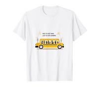 Premier à Les Voir, dernier à dire au Revoir : Chauffeur de Bus Scolaire T-Shirt, Homme, Blanc, XXL