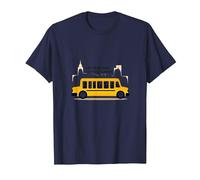 Premier à Les Voir, dernier à dire au Revoir : Chauffeur de Bus Scolaire T-Shirt, Homme, Bleu Marine, 4XL