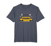 Premier à Les Voir, dernier à dire au Revoir : Chauffeur de Bus Scolaire T-Shirt, Homme Grandes Tailles, Bleu Chiné, 5X Tall