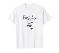 Premier Amour avec cœurs Suspendus T-Shirt Graphique avec Valeur, Homme, Blanc, XL