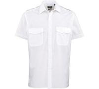 Premier - Chemise de pilote à manches courtes - Homme (36/38 FR) (Blanc) - UTRW1086 Blanc G