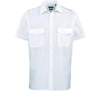 Premier - Chemise de pilote à manches courtes - Homme (42/44 FR) (Bleu clair) - UTRW1086 Bleu Clair G
